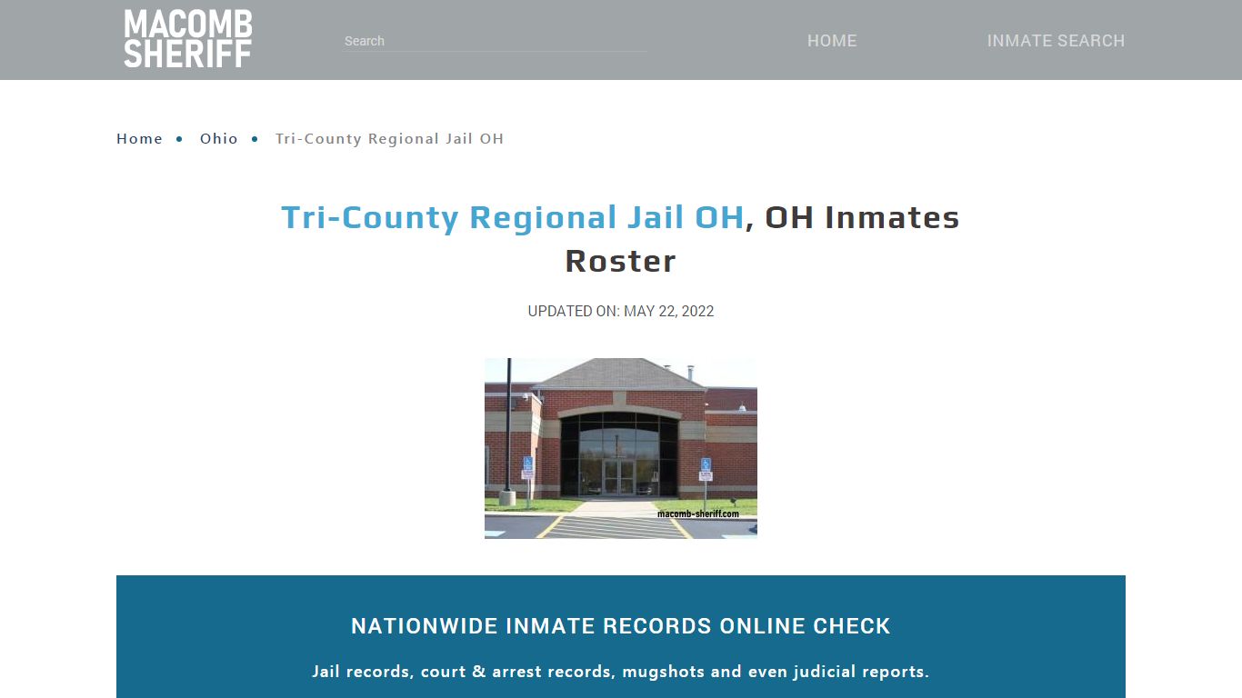 Tri-County Regional Jail OH, OH Jail Roster, Name Search